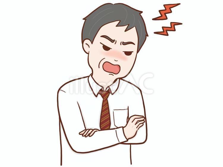 怒る中年男性会社員(カラー) 男性,人物,上半身のイラスト素材