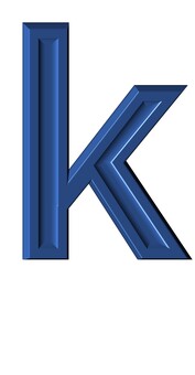３Dアルファベット小文字青k k,アルファベット,小文字,立体,3d,青,装飾文字,フォント,デザイン,アイコンのイラスト素材
