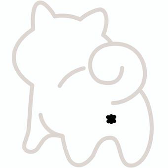 柴犬（うしろ）4 柴犬,犬,動物,立つ,うしろ,しっぽ,おしり,シンプル,かわいい,キュートのイラスト素材