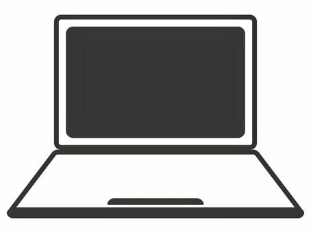 シンプルなノートパソコンのグレーアイコン ノートパソコン,パソコン,pc,コンピュータ,ビジネス,オフィス,仕事,会議,在宅勤務,テレワークのイラスト素材