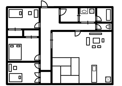 Illustration, living, tatami, japanese style room, 
