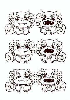 シーサーセット シーサー,沖縄,琉球,郷土,狛犬,うちなー,置き物,門,置物,お土産のイラスト素材