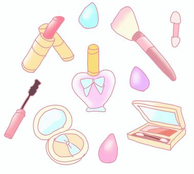 메이크업 용품의 그림, JPG 메이크업 용품의 그림, 화장품, 파스텔, 귀여운, JPG