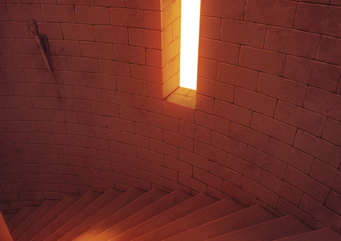 螺旋階段風(下り) 背景イラスト02 螺旋階段風(下り) 背景イラスト02 階段,下り,ダンジョン,迷宮,レンガ,背景,風景,ファンタジー,螺旋,リアルのイラスト素材