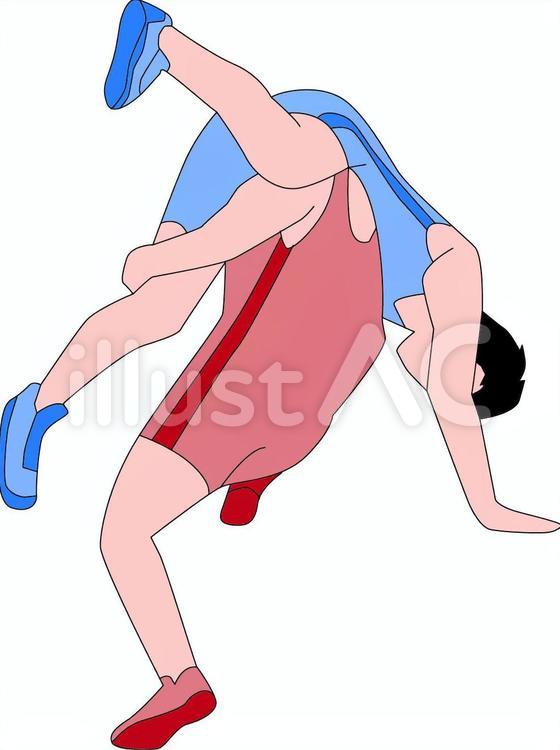 レスリング　格闘技　選手　男性 レスリング,格闘技,選手のイラスト素材