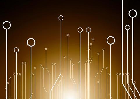 ゴールドの電子回路のデジタル背景素材 デジタル,電子回路,基盤,テクノロジー,スタイリッシュ,光,ゴールド,背景のイラスト素材