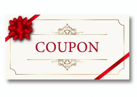 スターボウリボンのついたクーポン　白 クーポン,チケット,割引クーポン,割引券,優待券,ビジネス,販促,イラスト,券,キラキラのイラスト素材