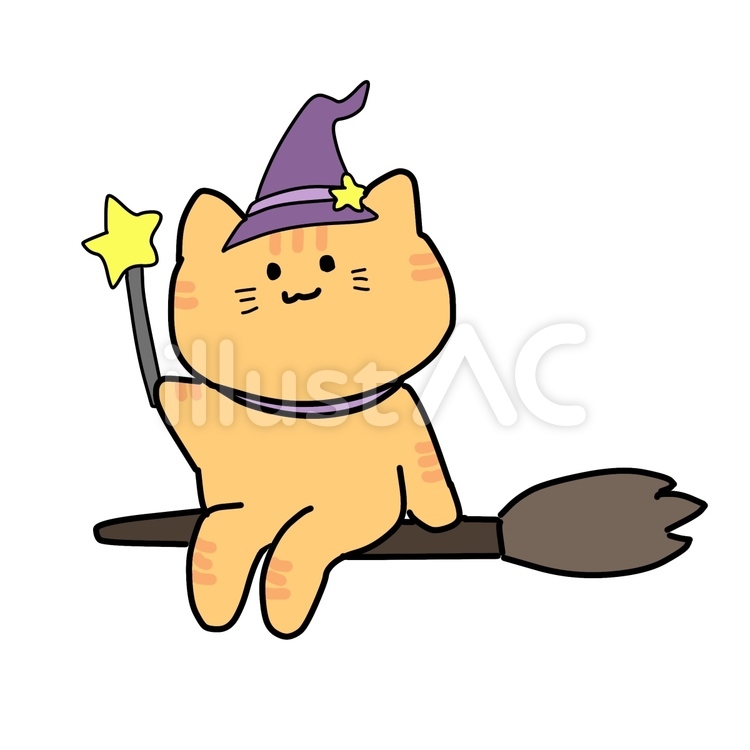 ねこ（まほうつかい） ねこ,魔法,魔法使いのイラスト素材
