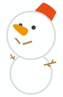 雪だるまだよ 雪だるまだよ 雪だるま,雪,冬,キャラクター,笑顔,表情,スマイル,かわいい,バケツ,素材のイラスト素材