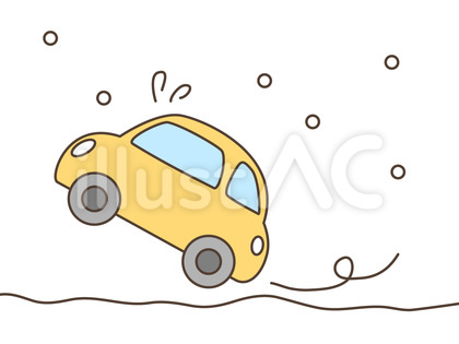 雪道で滑る車