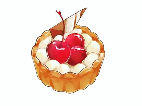 タルト タルト,チェリー,お菓子,さくらんぼ,スイーツ,デザートのイラスト素材