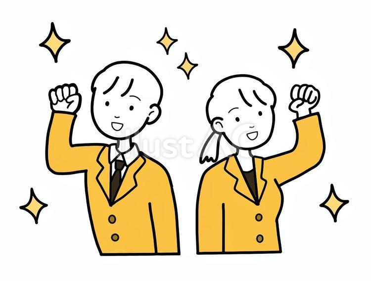 シンプルやる気男女社員（y） シンプル,社員,やる気のイラスト素材
