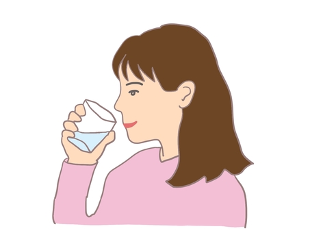 白湯を飲む女性 白湯,女性,飲む,横顔,健康法,美容,ダイエット,デトックス,お湯,コップのイラスト素材