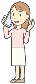  ロングヘア女性-446-全身