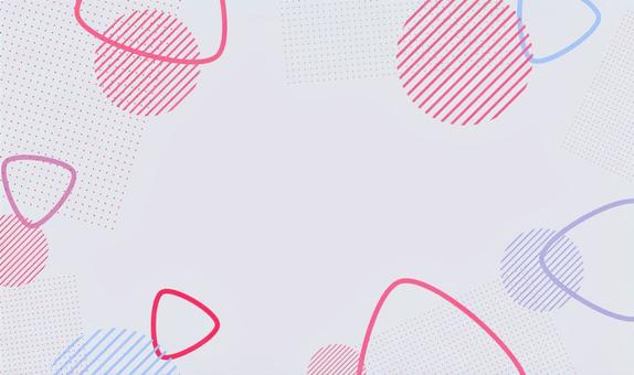 メンフィス風ピンクと水色の抽象図形背景 角丸三角形,円,ストライプ,抽象,アブストラクト,背景,バックグラウンド,メンフィス,幾何学,図形のイラスト素材