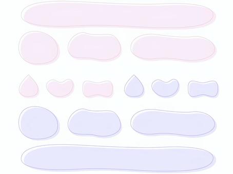 ラフなゆるかわ淡色フレーム/ピンク紫 フレーム,テロップ,枠,楕円,円,ライン,線,手描き,ラフ,ハートのイラスト素材