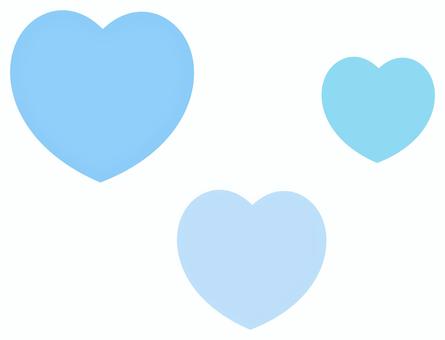 ホワイトデーのハート3つ イラスト素材 ハート,アイコン,ホワイトデー,whiteday,水色,3月,春,ハート型,ハートマーク,行事のイラスト素材