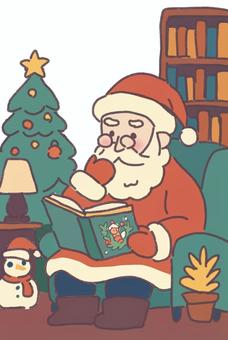 興味深く絵本を読むサンタクロース 興味深く絵本を読むサンタクロース 絵本,クリスマス,サンタクロース,クリスマスツリー,木,観葉植物,部屋,図書館,本棚,室内のイラスト素材