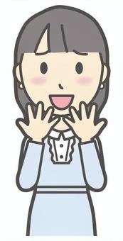 ワンピースお嬢様-378-バスト  ワンピースお嬢様-378-バスト 照れる,お嬢様,女性,女の子,オシャレ,人物,かわいい,恥ずかしい,嬉しい,喜ぶのイラスト素材
