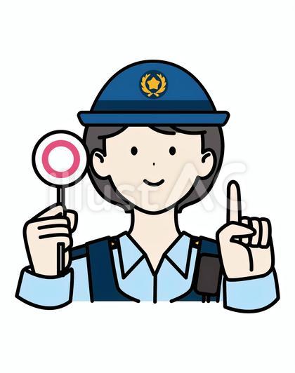 女性警察官青Yシャツ防刃チョッキこれ丸