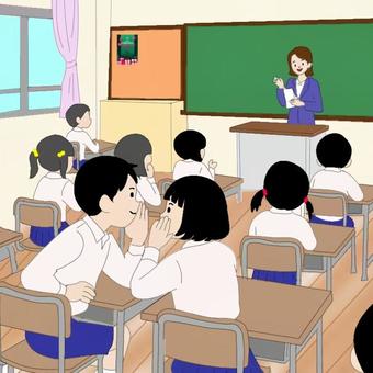 【SSTワーク】授業中のおしゃべり 療育,保育,学習,教材,プリント,ソーシャルスキル,sst,絵カード,社会性,教室のイラスト素材