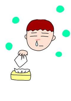 はなみず はなみず はなみず,花粉症,鼻炎,カゼ,耳鼻科のイラスト素材