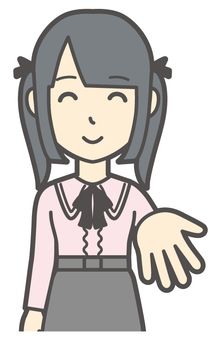  地雷系女子-015-バスト ください,笑顔,地雷系,女性,女の子,ツインテール,人物,かわいい,微笑む,にっこりのイラスト素材