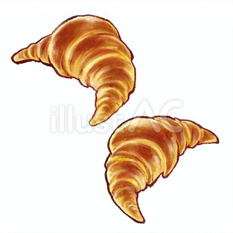 クロワッサン パン,クロワッサン,食べ物のイラスト素材