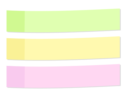 ふせん風の3色テロップベースセット ふせん,メモ,文房具,フレーム,書く,目印,貼る,3色,緑,黄緑のイラスト素材