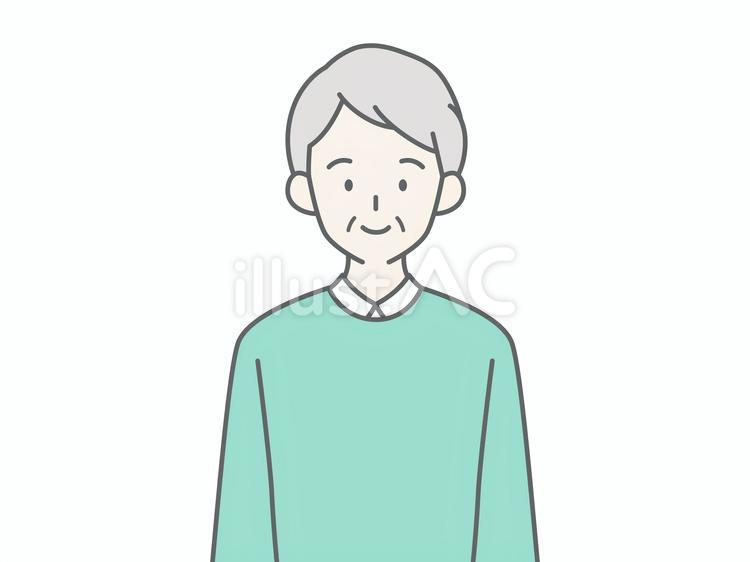 直立するシニア男性（おじいちゃん） 人物,男,祖父のイラスト素材