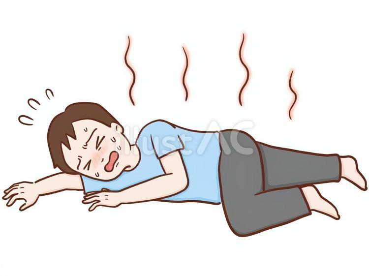 熱中症で倒れる男性(カラー) 男性,人物,若いのイラスト素材
