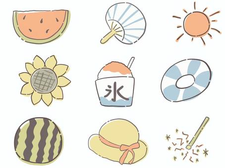 Summer material set, , JPG and PNG