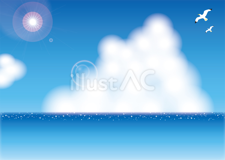 夏の海のタイトルフレーム・背景 夏休み,夏,盛夏のイラスト素材