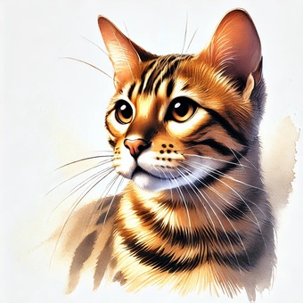 ベンガル猫 ベンガル猫 動物,猫科,毛皮のイラスト素材