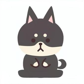 お座り黒柴犬のイラスト素材 黒柴,犬,愛犬,豆しば,日本犬,雑種,お座り,ペット,動物,ペットショップのイラスト素材