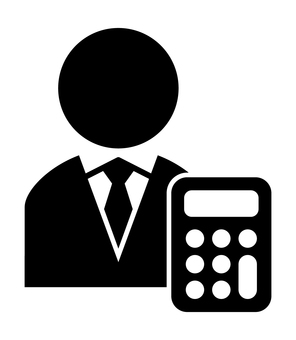ネクタイの人物と電卓 会計,経理,人物,計算,ビジネス,見積もり,アイコン,スーツ,ネクタイ,仕事のイラスト素材