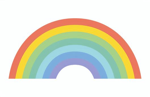 シンプルな虹のイラスト素材 虹,虹色,レインボー,天気,架け橋,シンプル,背景,カラフル,マーク,アイコンのイラスト素材