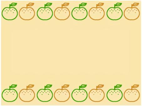 梨のフレ−ム 梨,なし,フレーム,ポストカード,メッセージカード,シンプル,黄色,青梨,緑,赤梨のイラスト素材