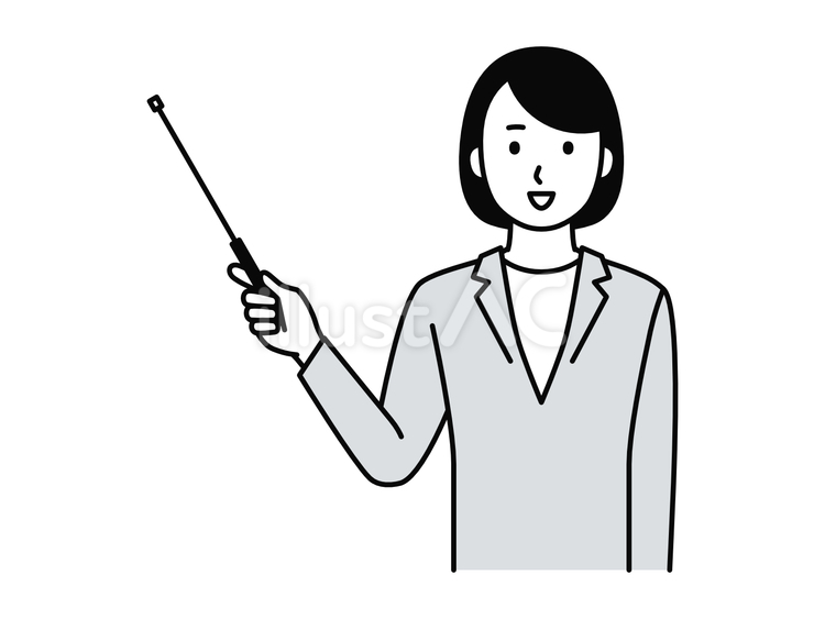 指示棒で示すスーツの女性 女性,スーツ,指示棒のイラスト素材