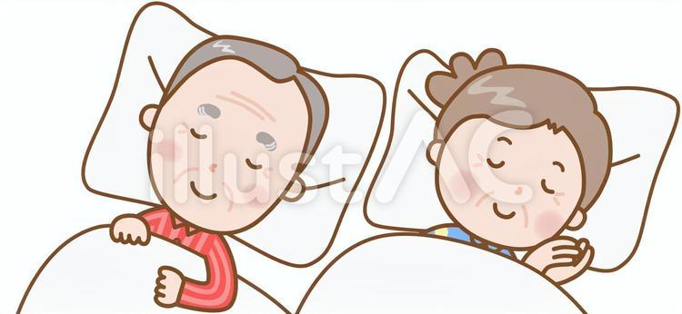 おじいさん＆おばあさん：いい睡眠 おじいさん,おばあさん,おじいちゃんのイラスト素材