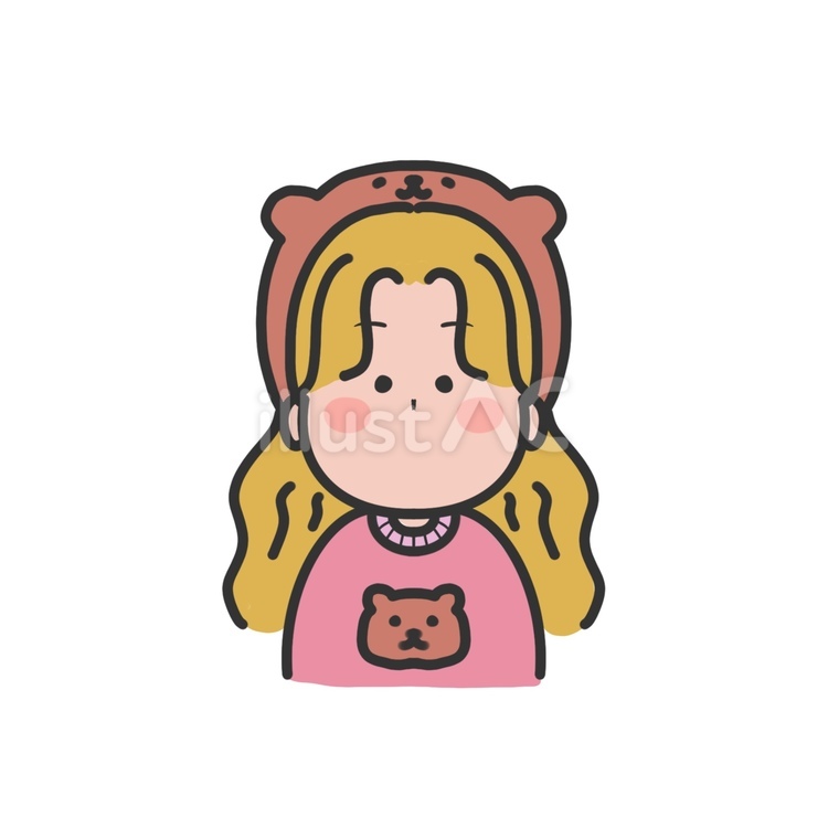くまのかぶりものをした女の子 くま,かぶりもの,女の子のイラスト素材