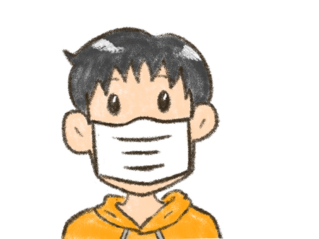 マスクをする男の子 マスク,風邪予防,ウイルス予防,インフルエンザ予防,風邪,冬,感染予防,予防,子ども,幼児のイラスト素材