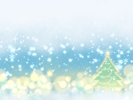 おとぎの森・ホワイトクリスマス【1】 クリスマス,クリスマスツリー,冬,聖夜,雪,11月,12月,雪の結晶,キラキラ,光のイラスト素材