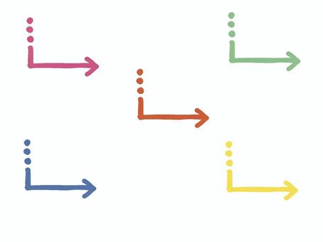 手書きの曲がった矢印 矢印,方向,手書き,シンプル,マーク,直線,曲線,ガイド,ポインター,指示のイラスト素材