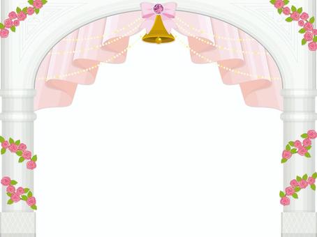 洋風白門・ピンク 背景,壁紙,フレーム,ベクター,かわいい,シンプル,おしゃれ,動画背景,白,洋風のイラスト素材