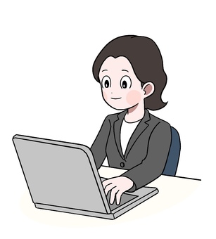 ビジネスちゃん デスクワーク,スーツ,オフィス,会社,会社員,女性,ビジネスのイラスト素材