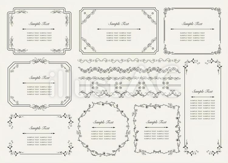 フレーム素材 フレーム,飾り罫,飾り枠のイラスト素材