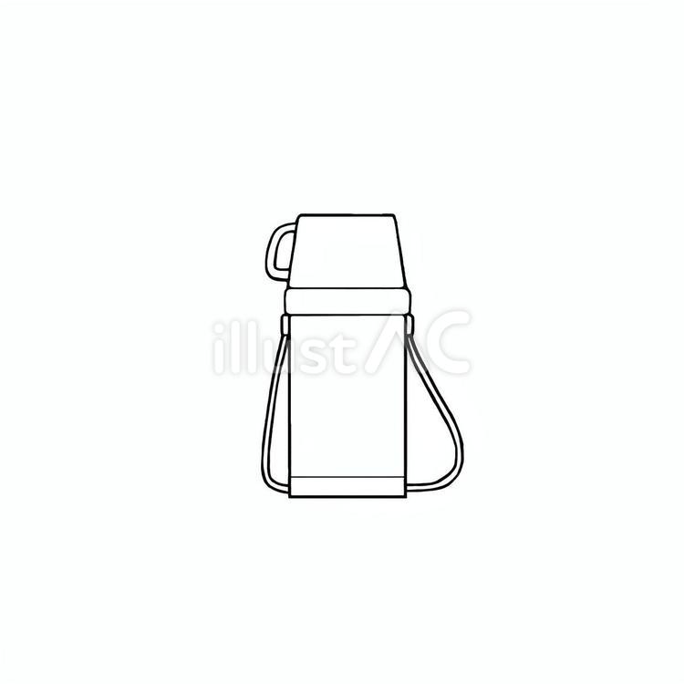 子供用水筒の線画 コップ付き,水筒,子供用のイラスト素材