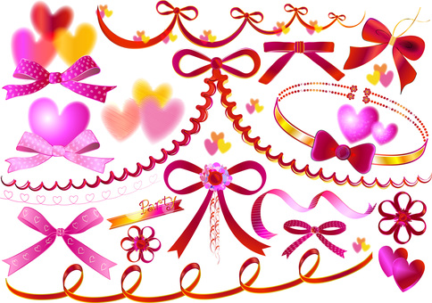 Illustration, сердце, лента, красный, 