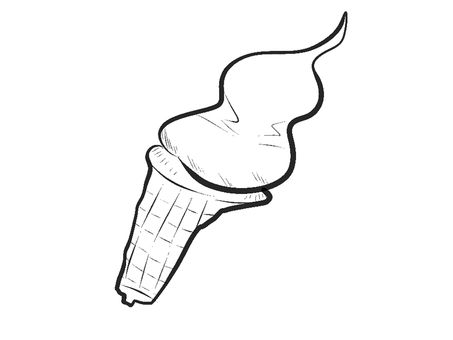 味のあるへなちょこアイス アイス,甘味,味,スイーツ,へなへな,モノクロのイラスト素材